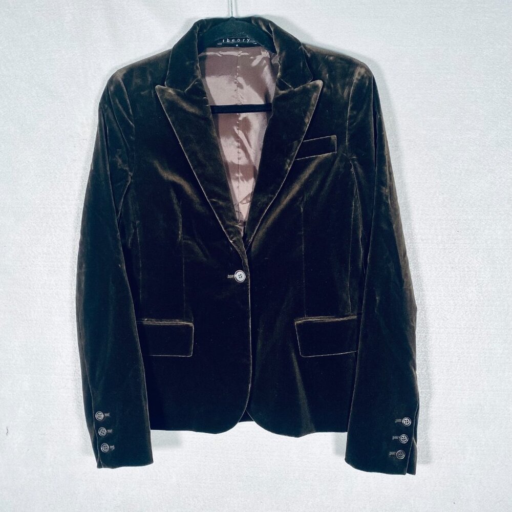 Theory Velvet Blazer - Deep Chocolate